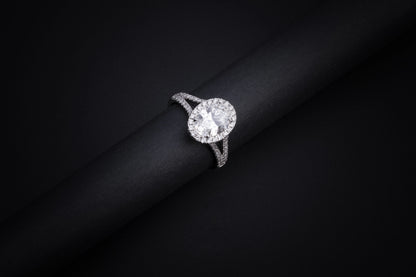 2.09 CTTW Oval Lab Grown Diamond Split Shank Ring Sz. 6.5 (E Color and VS1 Clarity)