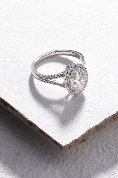 2.09 CTTW Oval Lab Grown Diamond Split Shank Ring Sz. 6.5 (E Color and VS1 Clarity)