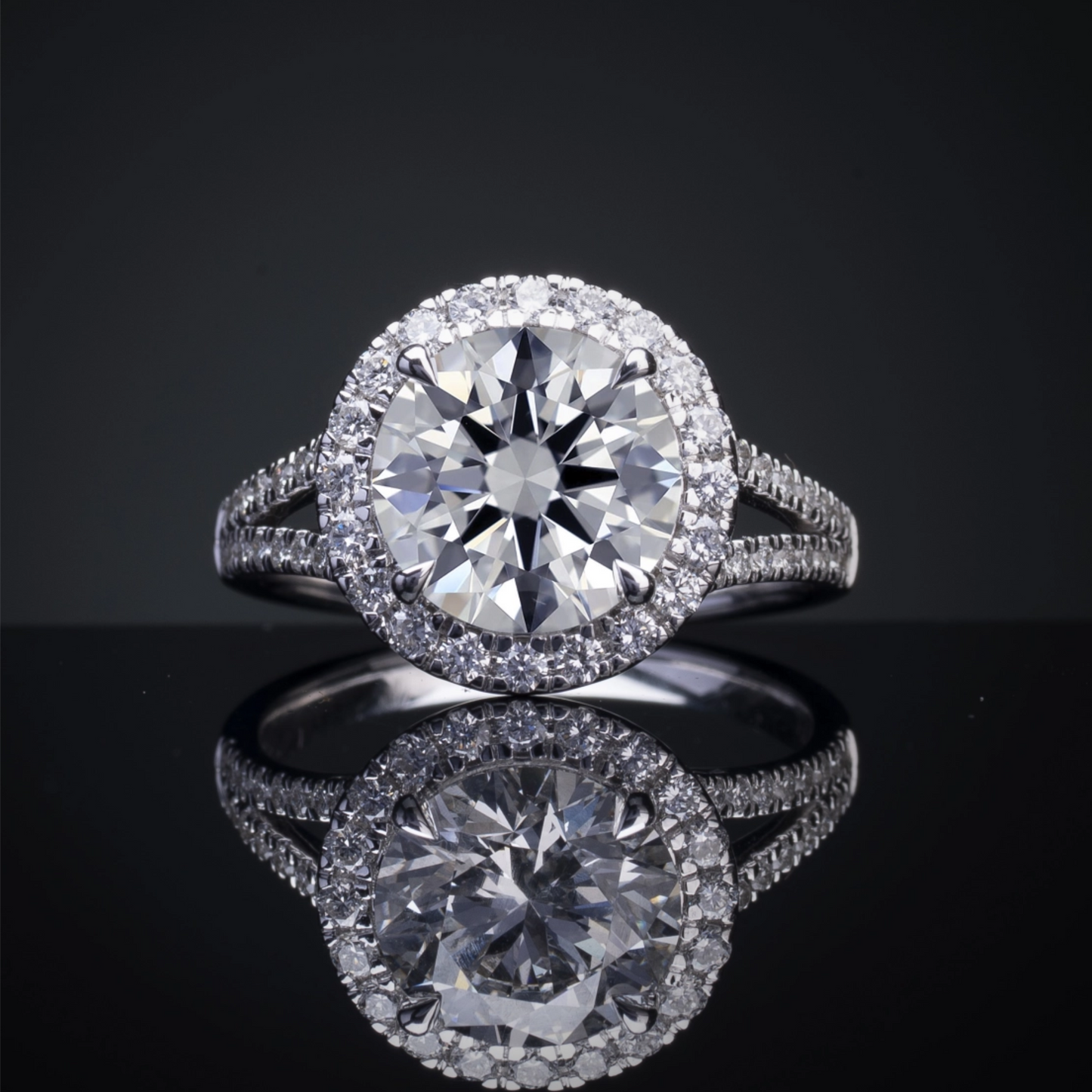 1.97 CTTW Round Lab Grown Diamond Split Shank Ring Sz. 6.5 (D Color and VVS2 Clarity)