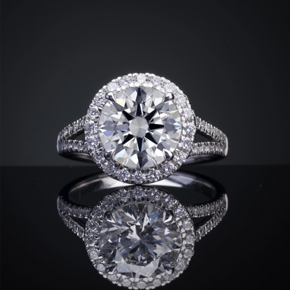 1.97 CTTW Round Lab Grown Diamond Split Shank Ring Sz. 6.5 (D Color and VVS2 Clarity)