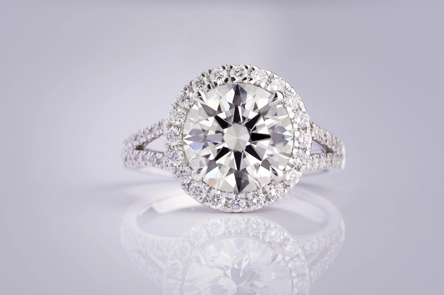 1.97 CTTW Round Lab Grown Diamond Split Shank Ring Sz. 6.5 (D Color and VVS2 Clarity)