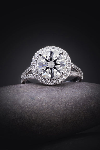 1.97 CTTW Round Lab Grown Diamond Split Shank Ring Sz. 6.5 (D Color and VVS2 Clarity)