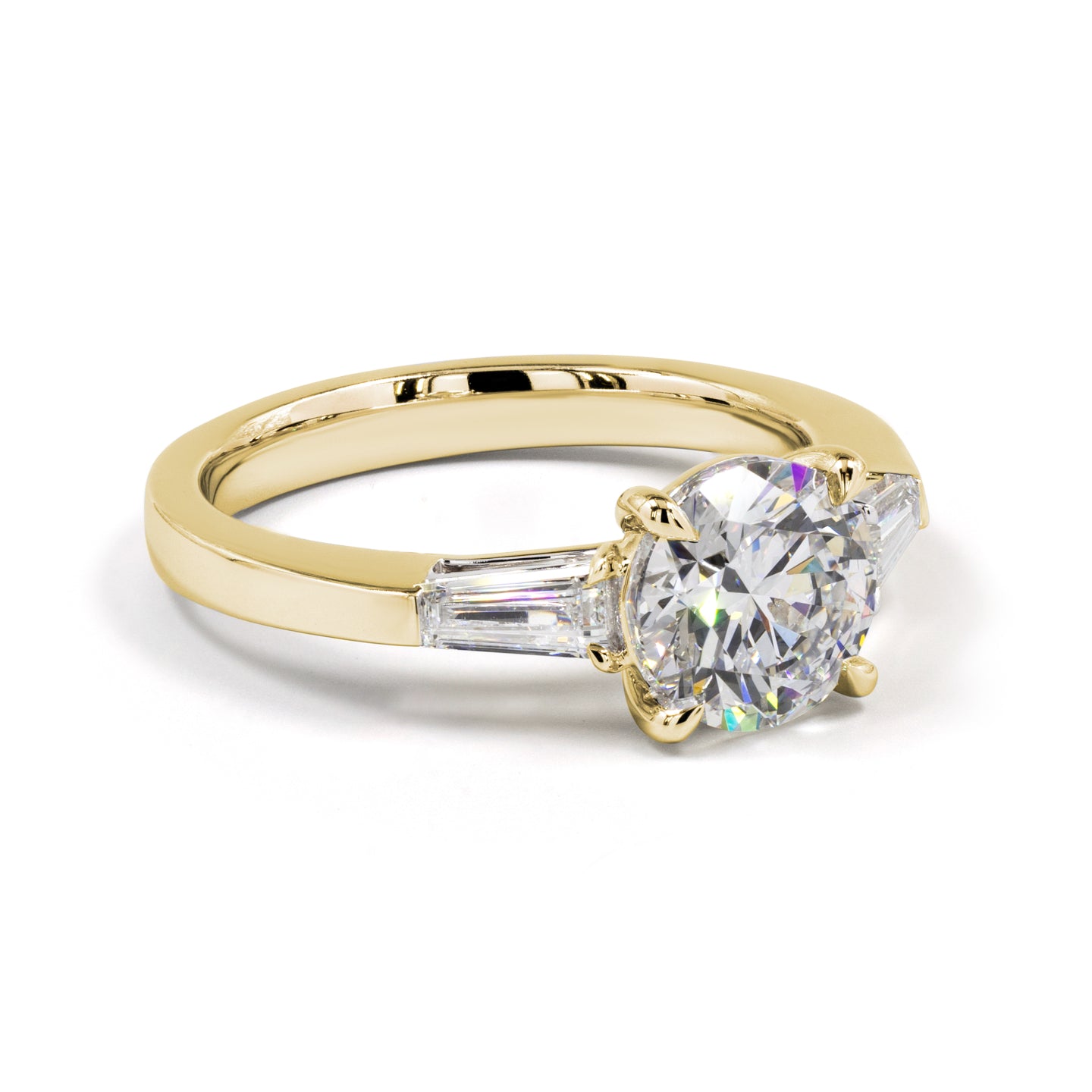 2.41 CTTW Round Lab Grown Diamond 3 Stones Ring Sz. 6.5 (D Color and VS2 Clarity)