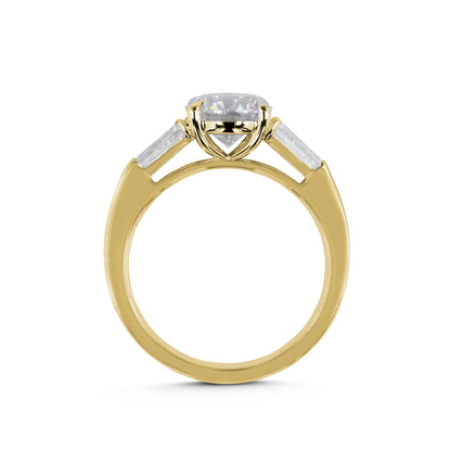 2.41 CTTW Round Lab Grown Diamond 3 Stones Ring Sz. 6.5 (D Color and VS2 Clarity)