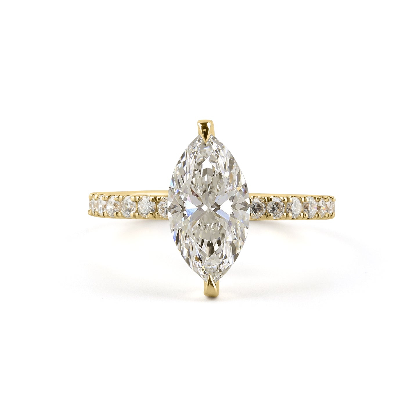 3.98 CTTW Marquise Lab Grown Diamond Hidden Halo Ring Sz. 6.5 (D Color and VVS2 Clarity)