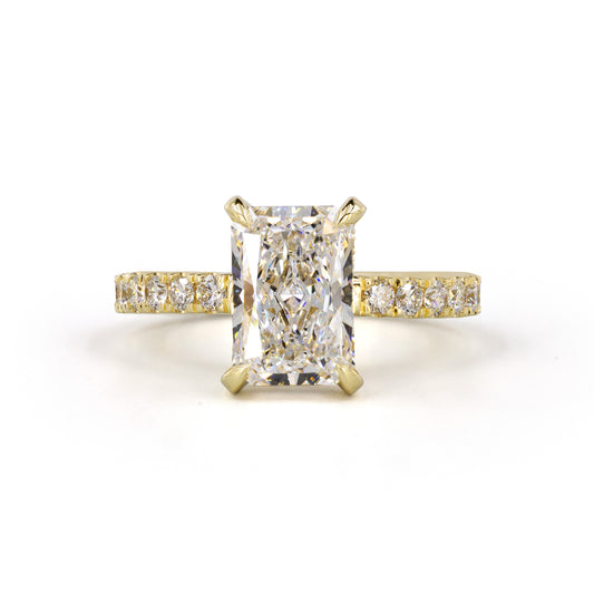 1.43 CTTW Radiant Lab Grown Diamond Hidden Halo Ring Sz. 6.5 (D Color and VVS2 Clarity)