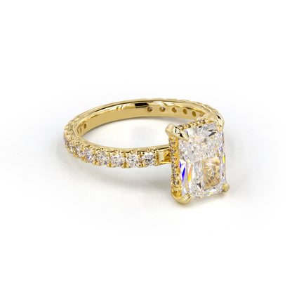 1.43 CTTW Radiant Lab Grown Diamond Hidden Halo Ring Sz. 6.5 (D Color and VVS2 Clarity)