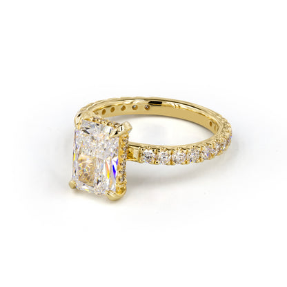 1.43 CTTW Radiant Lab Grown Diamond Hidden Halo Ring Sz. 6.5 (D Color and VVS2 Clarity)