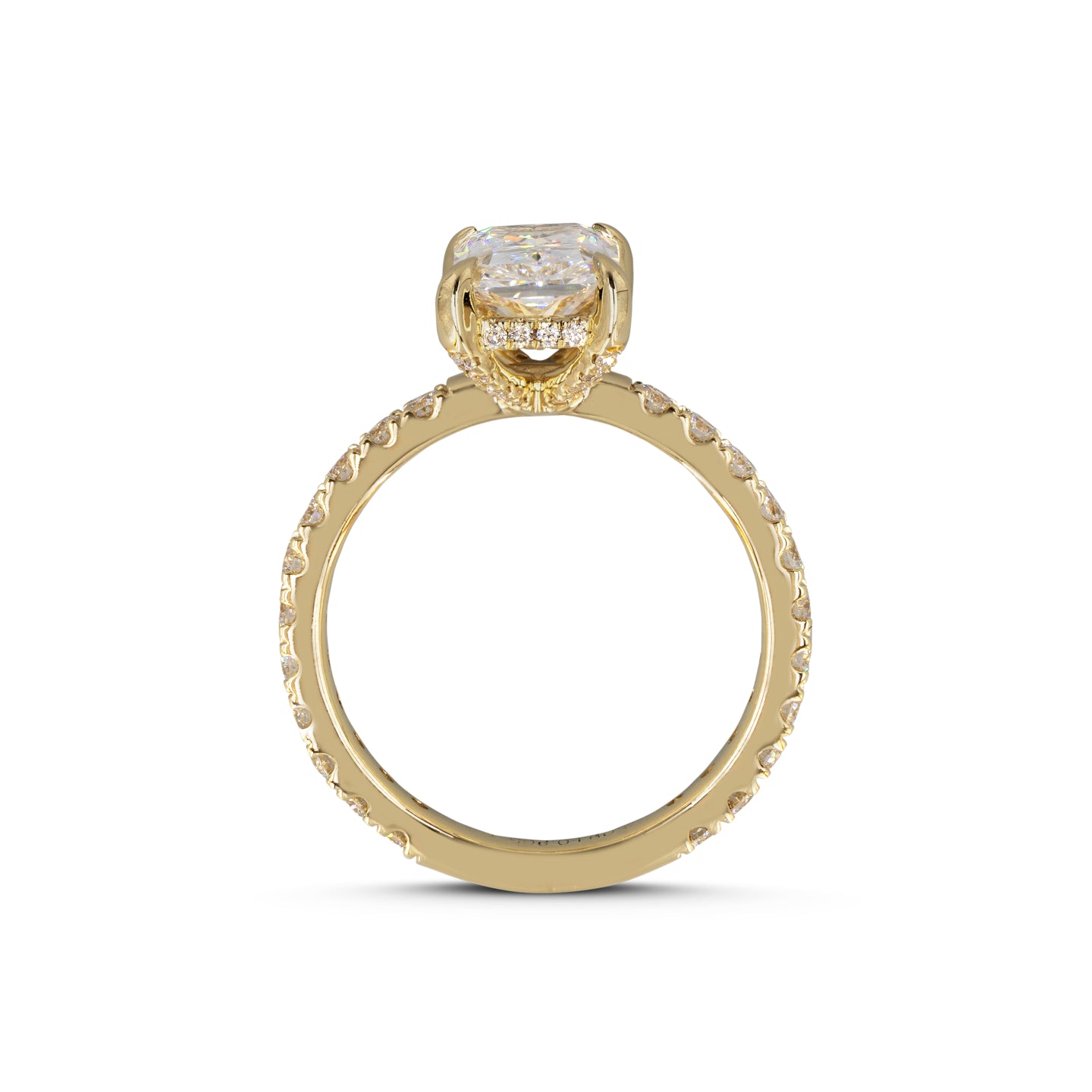 1.43 CTTW Radiant Lab Grown Diamond Hidden Halo Ring Sz. 6.5 (D Color and VVS2 Clarity)