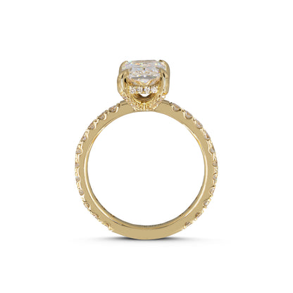 1.43 CTTW Radiant Lab Grown Diamond Hidden Halo Ring Sz. 6.5 (D Color and VVS2 Clarity)