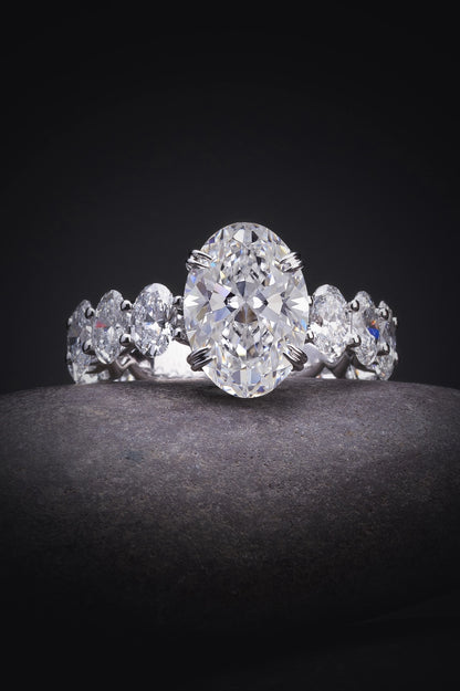 6.31 CTTW Oval Lab Grown Diamond Special Ring Sz. 6.5 (F Color and VS1 Clarity)