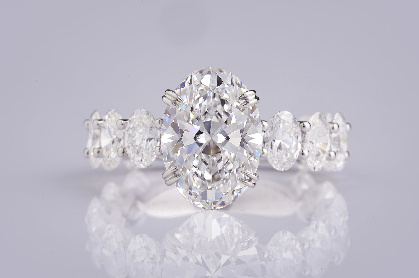 6.31 CTTW Oval Lab Grown Diamond Special Ring Sz. 6.5 (F Color and VS1 Clarity)