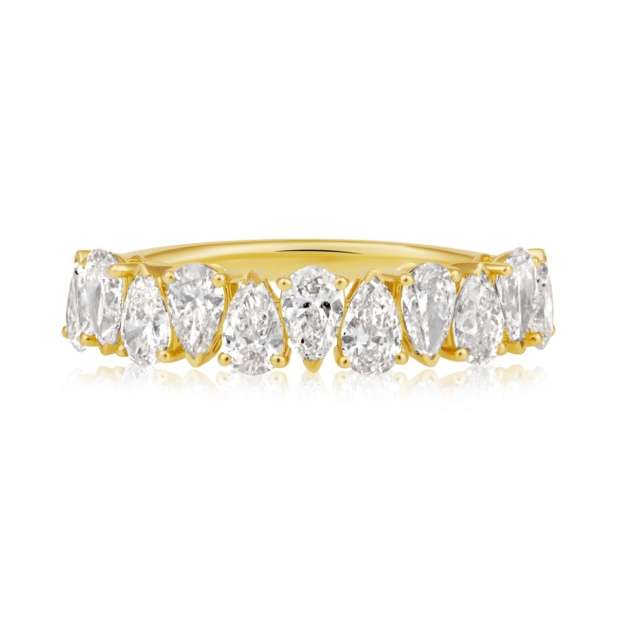 Diamond Pear Prong Band Ring