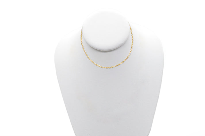 Gold Rope Spotlight 2.5mm Solid Gold Diamond Cut Rope Necklace – Jewelry Spot USA