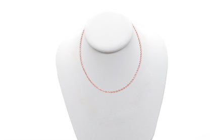 Mm Rose Gold Rope Chain 18 Inch Solid Gold Diamond Cut Rope