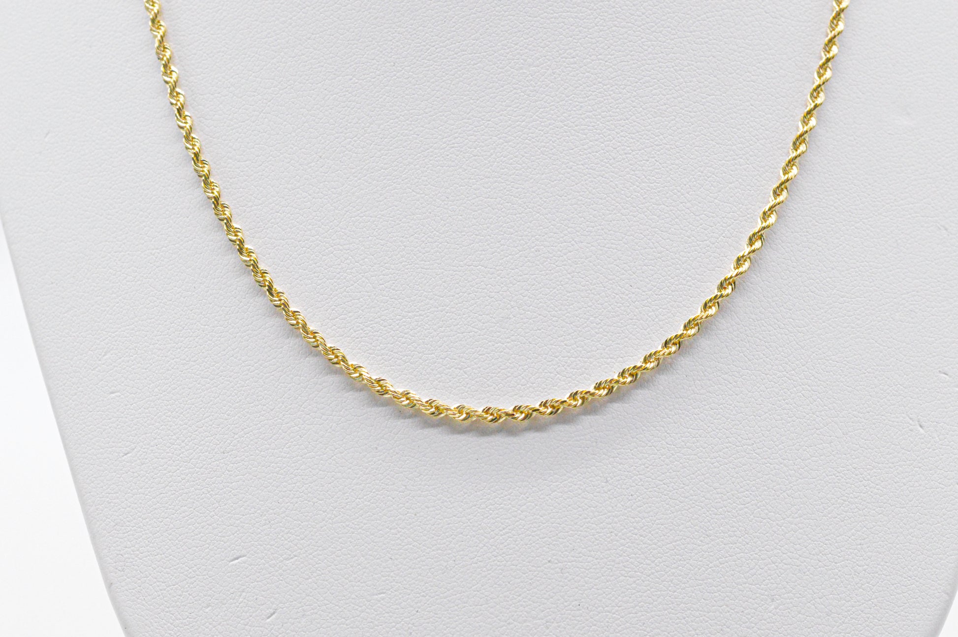 2.5mm Solid Gold Diamond Cut Rope Necklace Solid Gold Rope Chains
