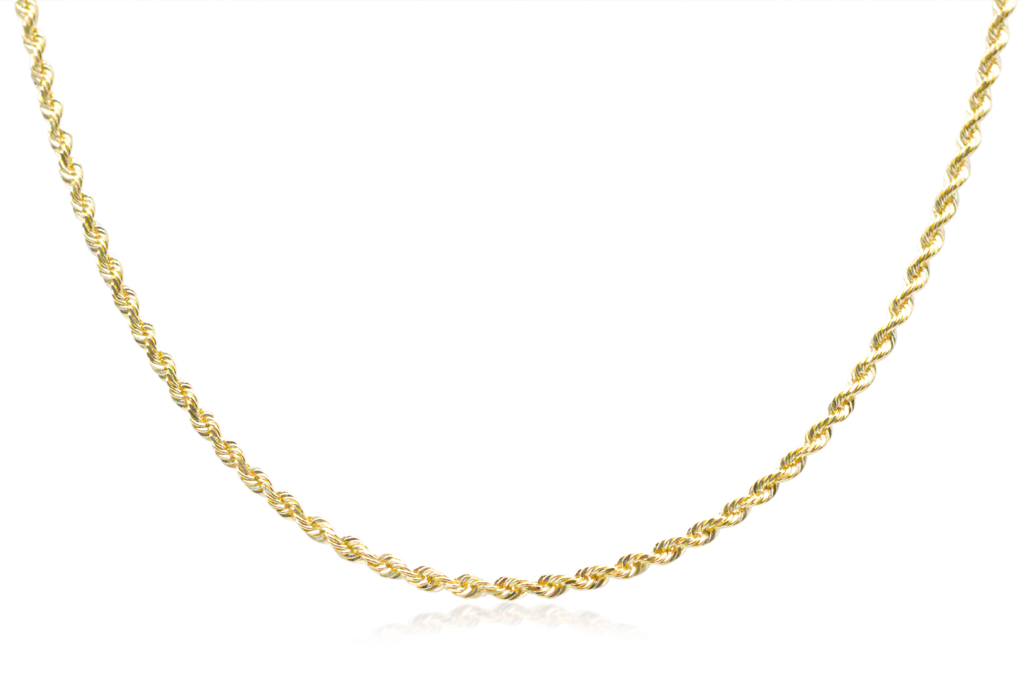 Small Gold Chain Ropes Solid Gold Rope Chains – Jewelry Spot USA