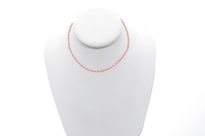 3mm Solid Gold Diamond Cut Rope Necklace Solid Gold Rope Chains