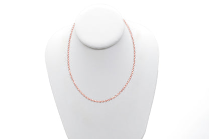 3mm Solid Gold Diamond Cut Rope Necklace Solid Gold Rope Chains