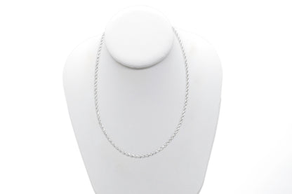 3mm Solid Gold Diamond Cut Rope Necklace Solid Gold Rope Chains
