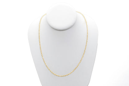 3mm Solid Gold Diamond Cut Rope Necklace Solid Gold Rope Chains