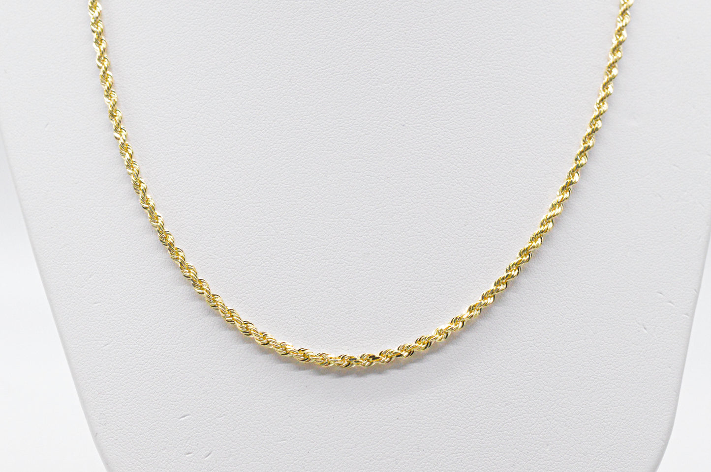 3mm Solid Gold Diamond Cut Rope Necklace Solid Gold Rope Chains