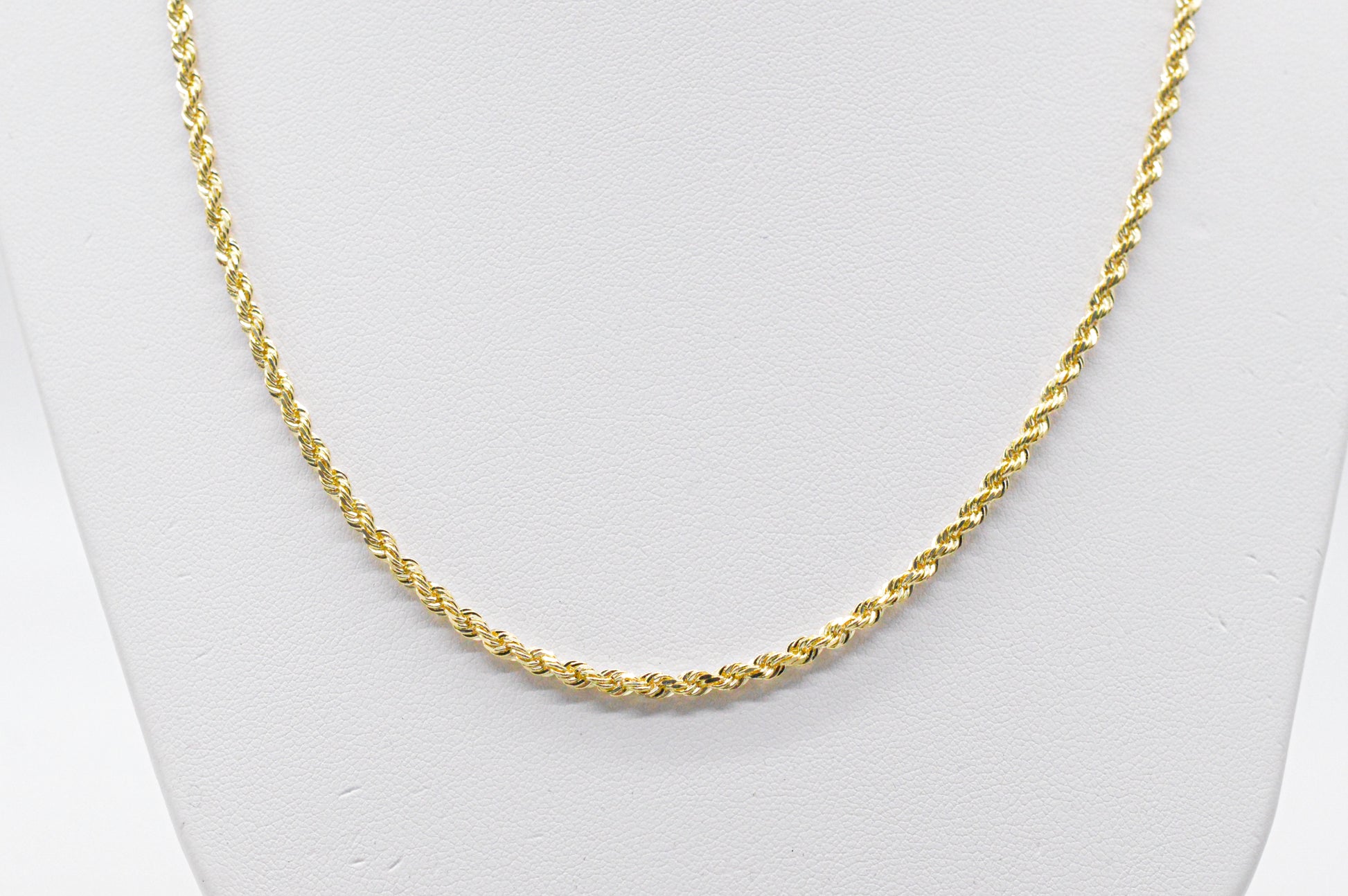 3mm Solid Gold Diamond Cut Rope Necklace Solid Gold Rope Chains