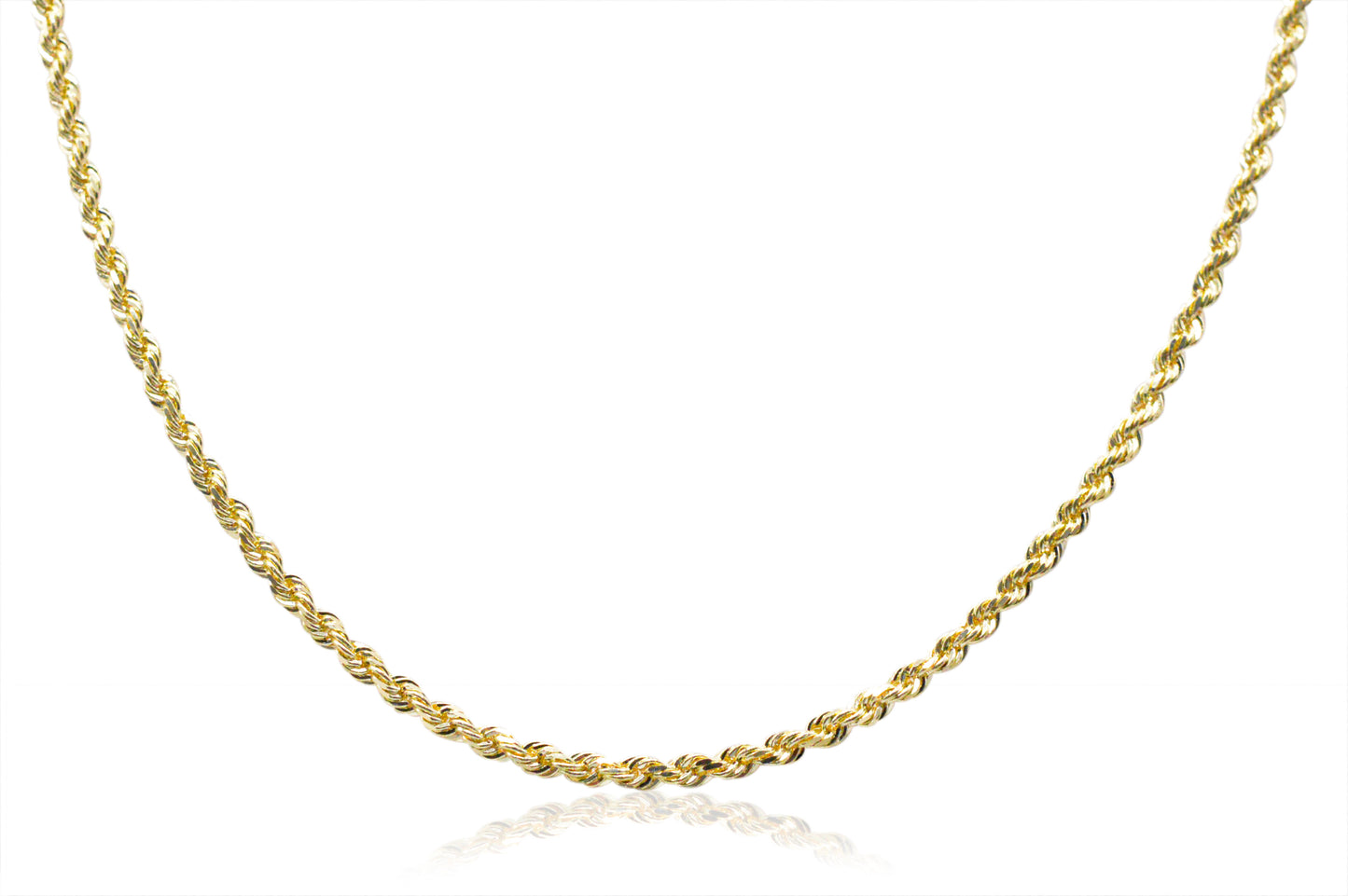 3mm Solid Gold Diamond Cut Rope Necklace Solid Gold Rope Chains