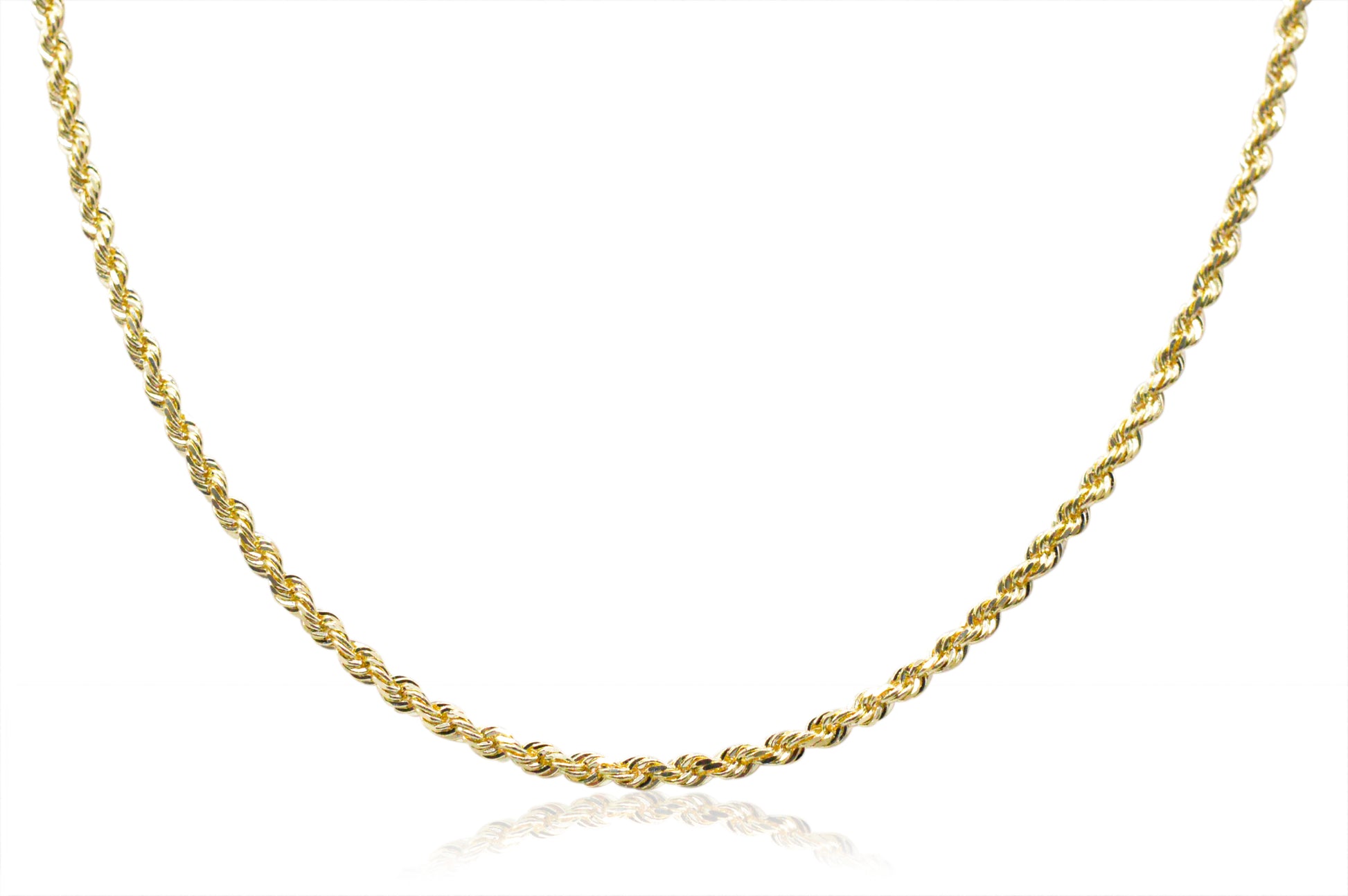 3mm Solid Gold Diamond Cut Rope Necklace Solid Gold Rope Chains