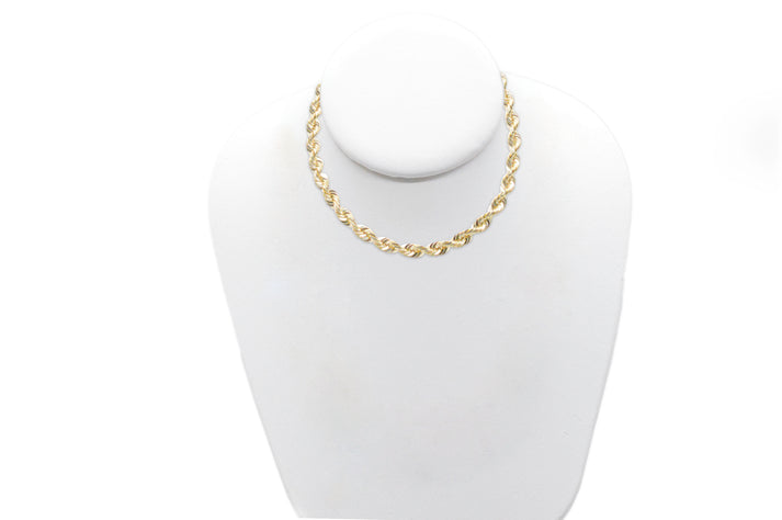6mm Solid Gold Diamond Cut Rope Necklace – Jewelry Spot USA