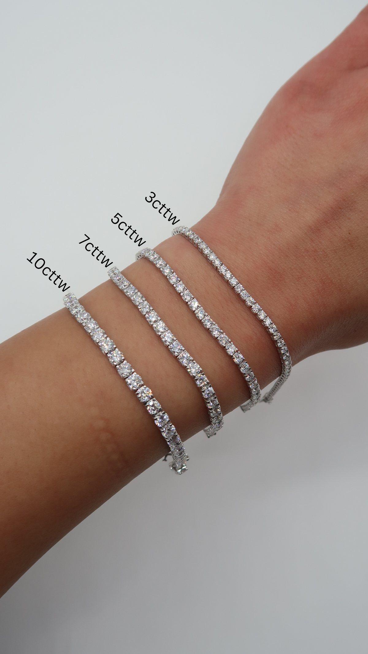 10cttw Lab Grown Round Diamond Tennis Bracelet 7" 14K Gold
