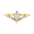 Diamond Marquise Five-Stone Curved Ring