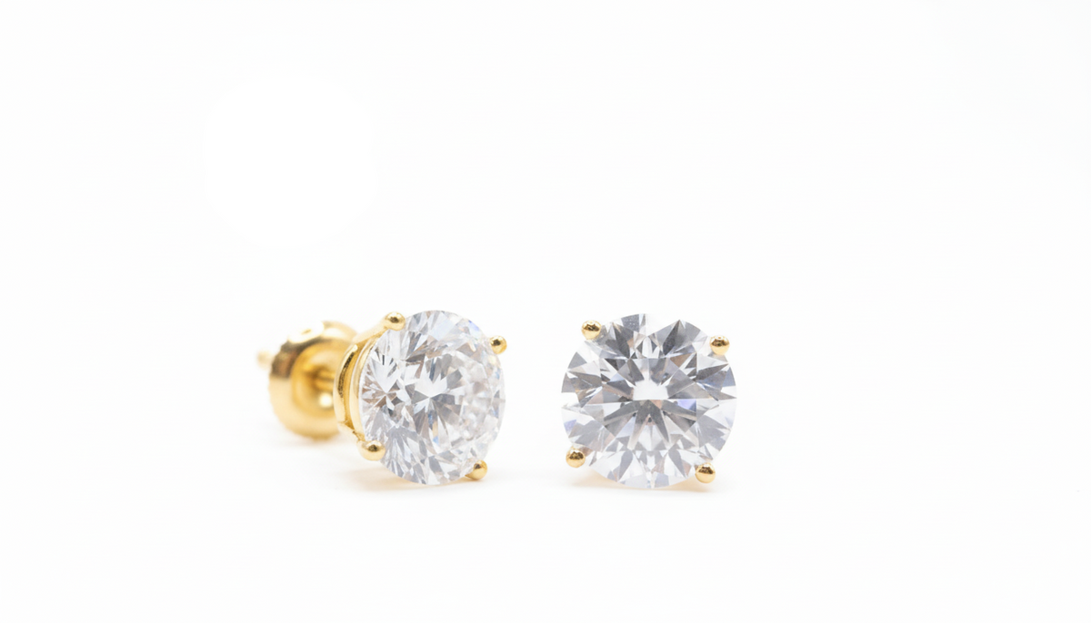 5 CTTW Lab Diamond Stud Earrings