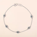 Diamond Blue Sapphire Blue Evil Eye Chain By Yard Bracelet