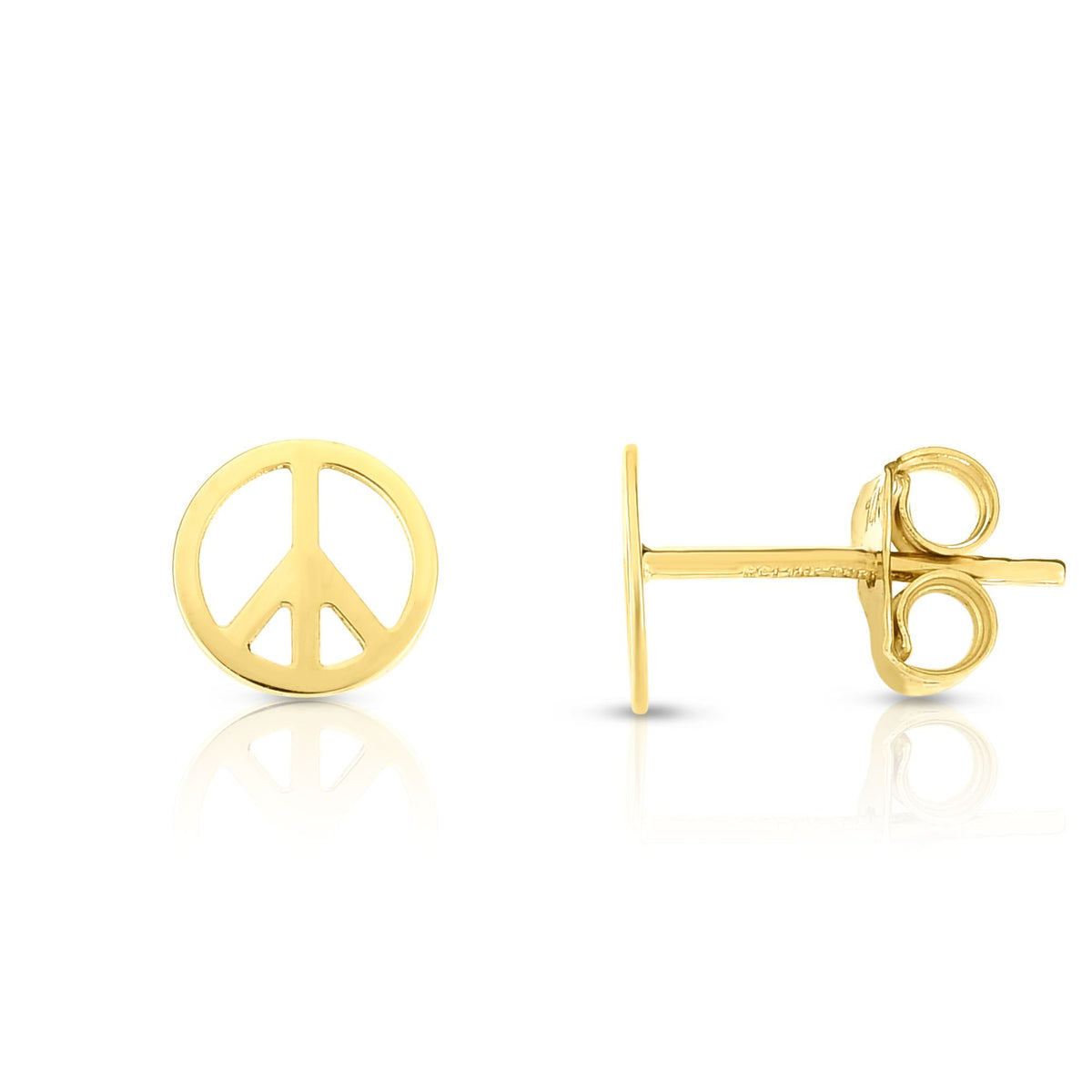Earring Signs 14K Gold Peace Sign Stud Earring – Jewelry Spot USA