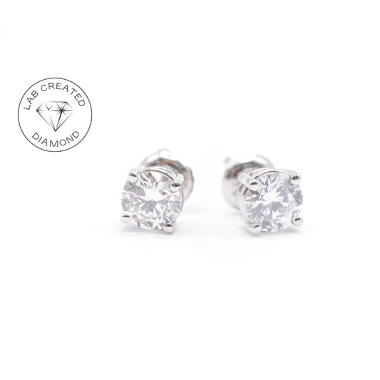 Black Friday Sale: 1 CTTW Lab Diamond Stud Earrings