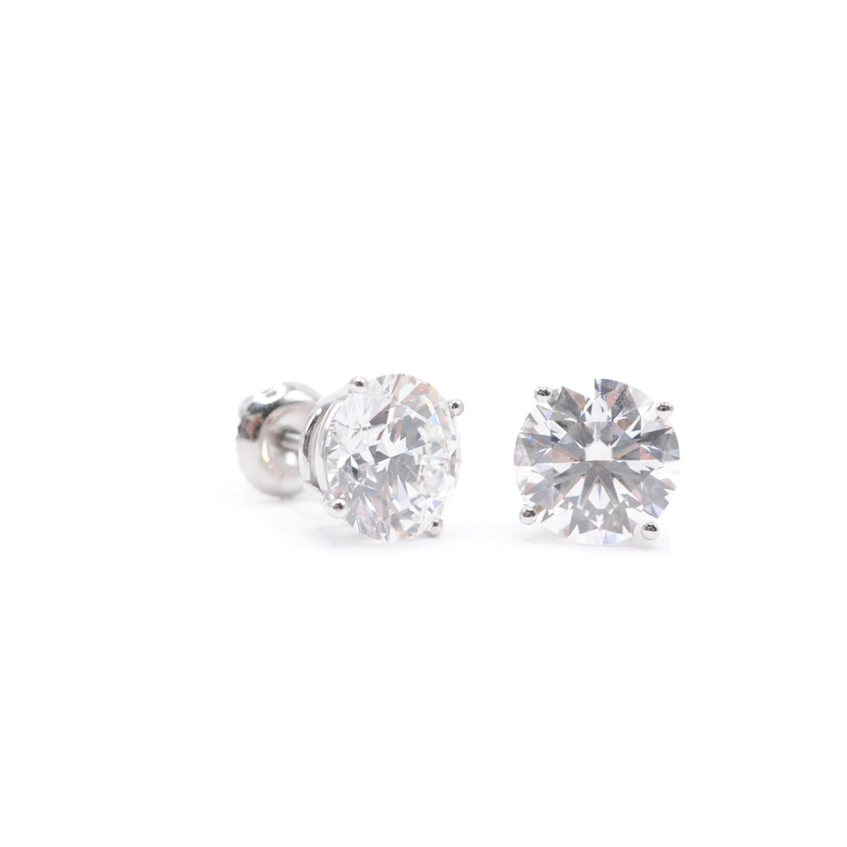2 CTTW Lab Diamond Stud Earrings