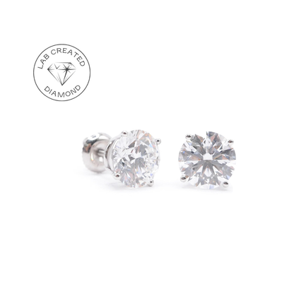 Black Friday Sale: 2 CTTW Lab Diamond Stud Earrings