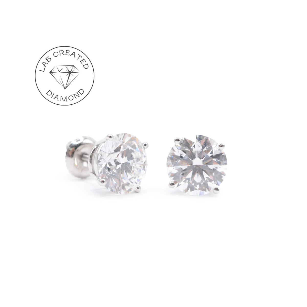 Black Friday Sale: 3 CTTW Lab Diamond Stud Earrings
