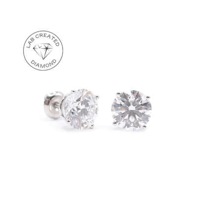 Black Friday Sale: 3 CTTW Lab Diamond Stud Earrings