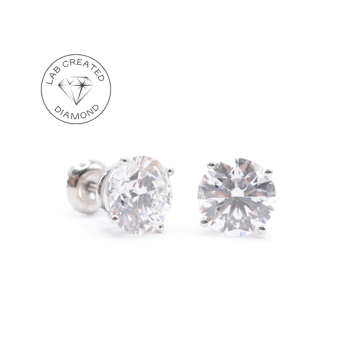 Black Friday Sale: 5 CTTW Lab Diamond Stud Earrings
