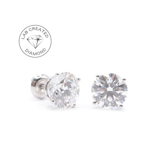 Black Friday Sale: 4 CTTW Lab Diamond Stud Earrings