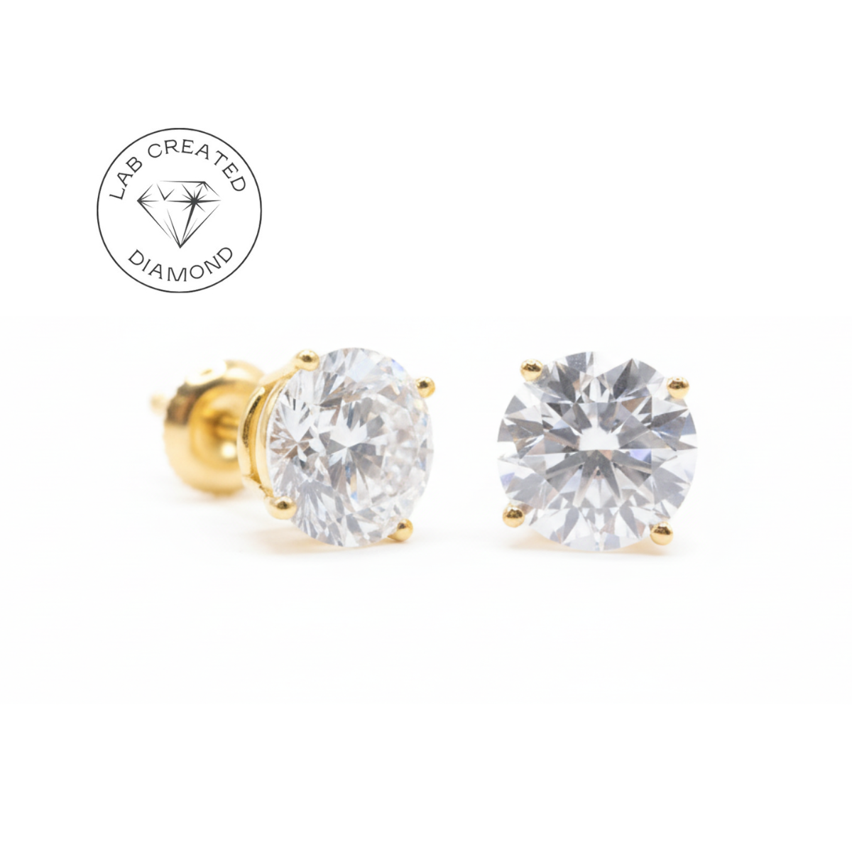 Black Friday Sale: 5 CTTW Lab Diamond Stud Earrings