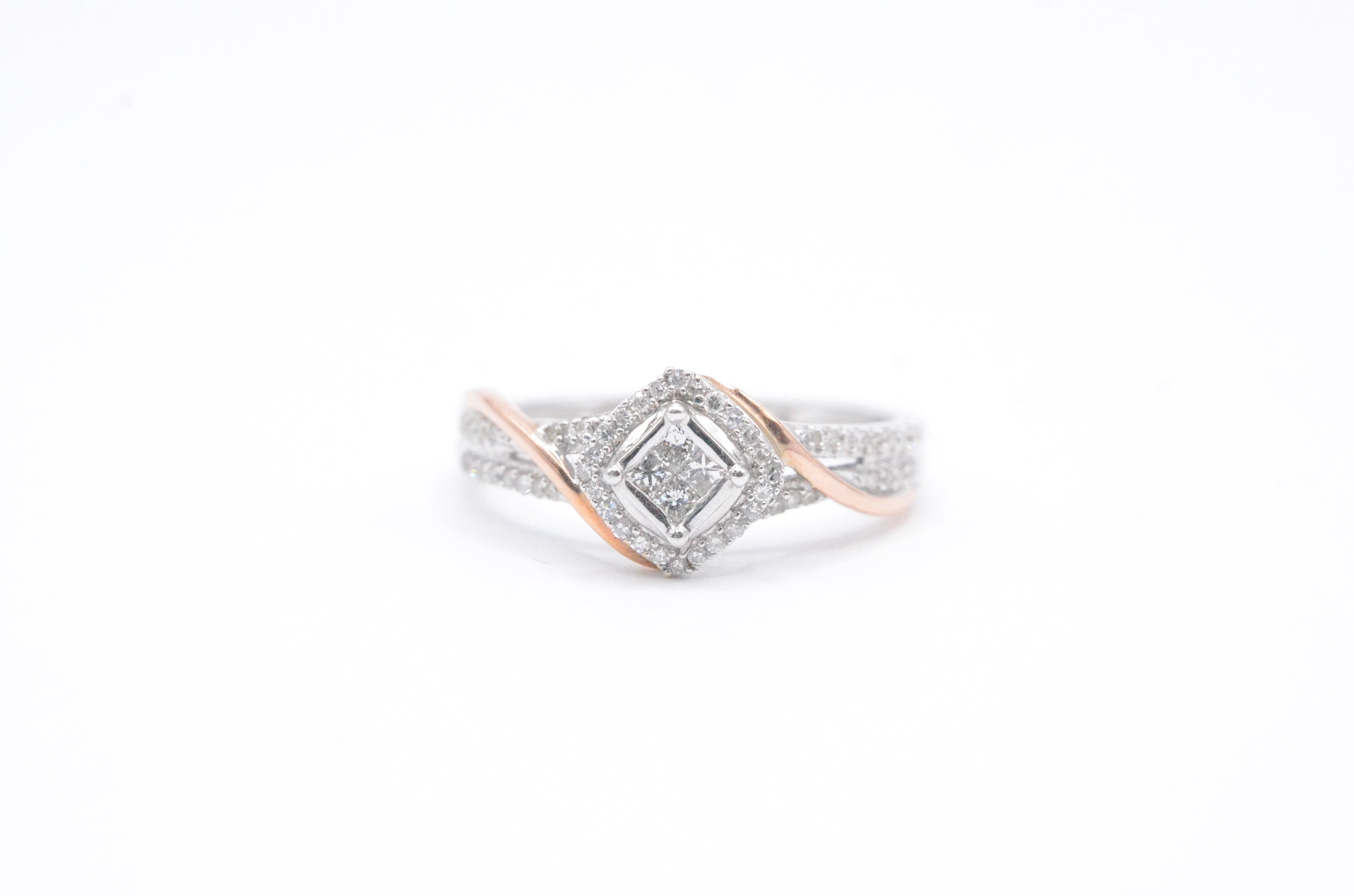0.33 cttw Diamond Ring Sz.7 10K White/Rose Gold Natural Engagement Rings