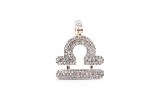 1.00 cttw Zodiac Libra Pendant 14K Yellow Gold Zodiac