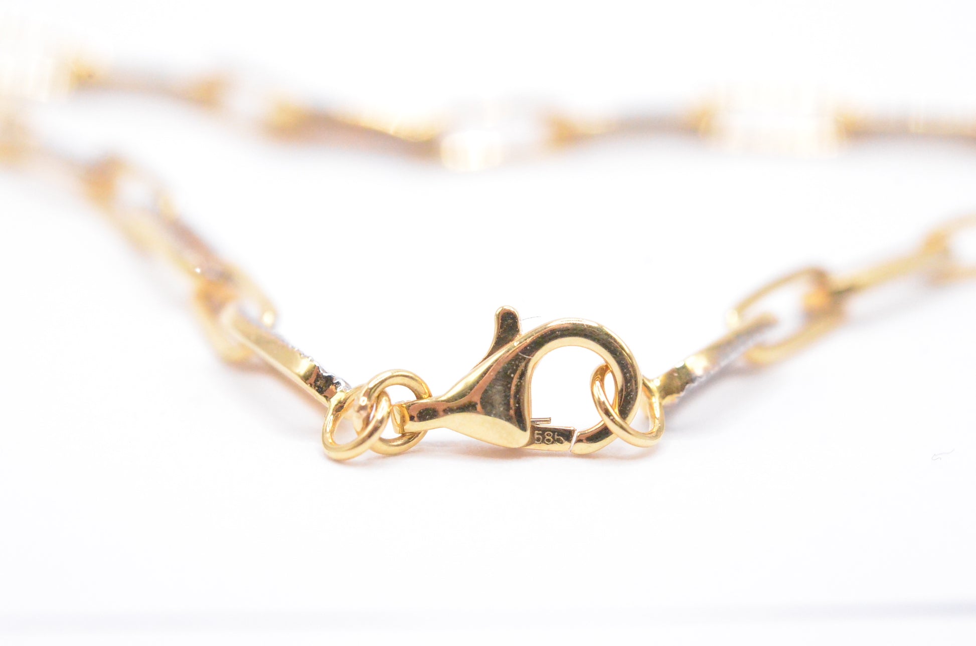 0.65 cttw Diamond Paper Clip Bracelet 7.25" 14K Yellow Gold Diamond Bracelet