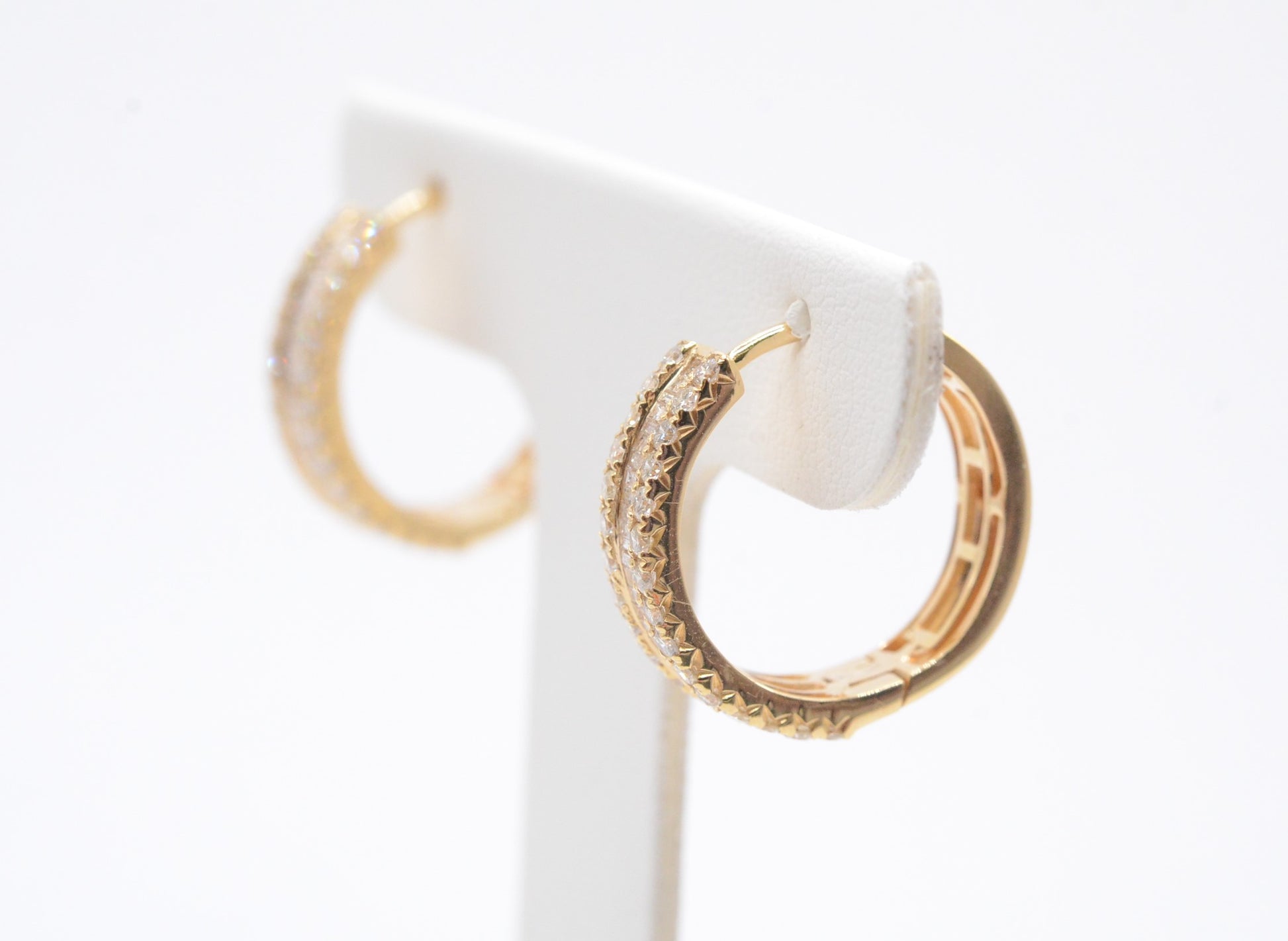 1.5 cttw Baguette Natural Diamond Hoop Earrings 14K Yellow Gold Hoops & Huggies