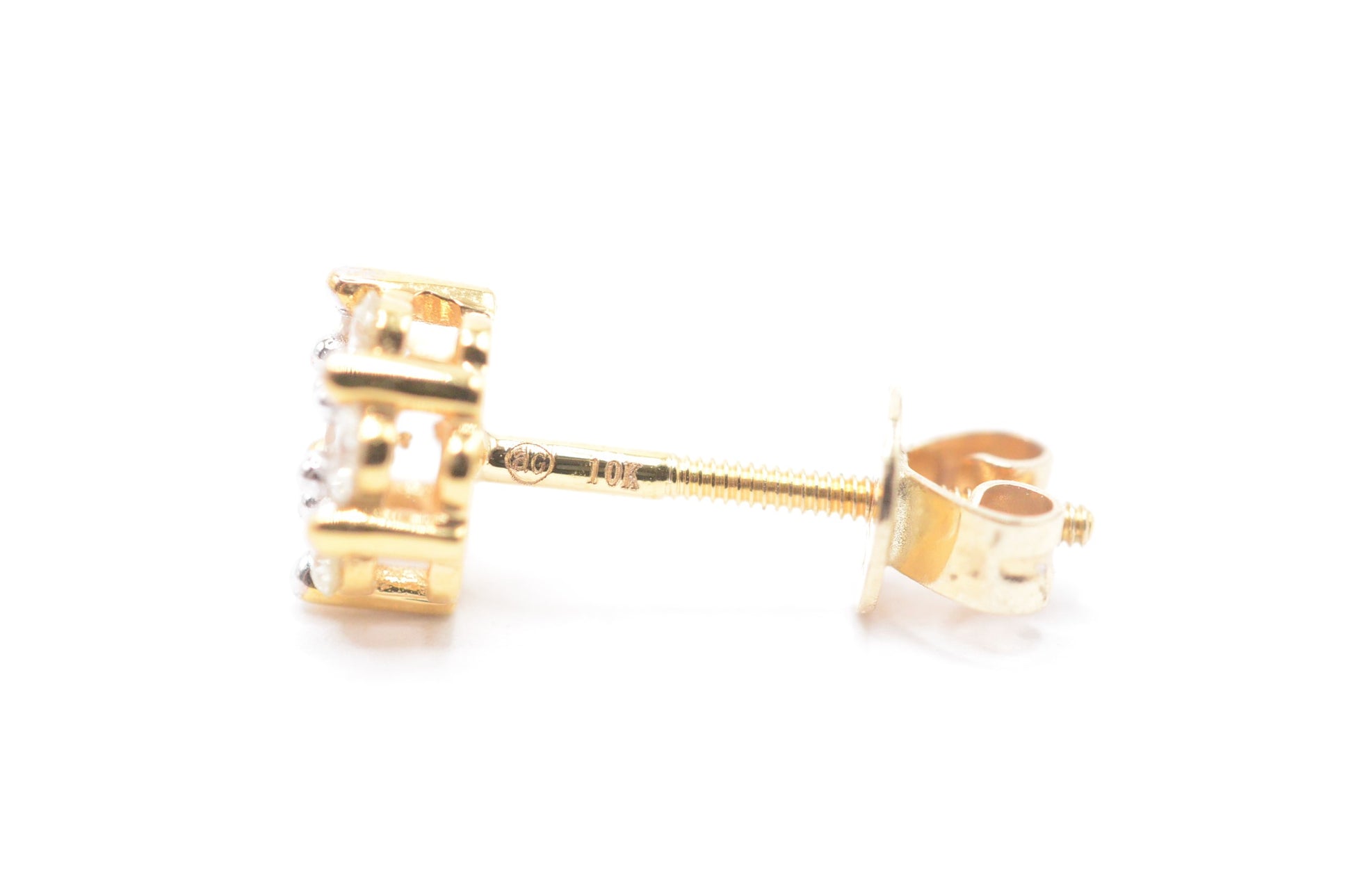 0.50 cttw Diamond Flower Stud Earrings 10K Yellow Gold Cluster Studs
