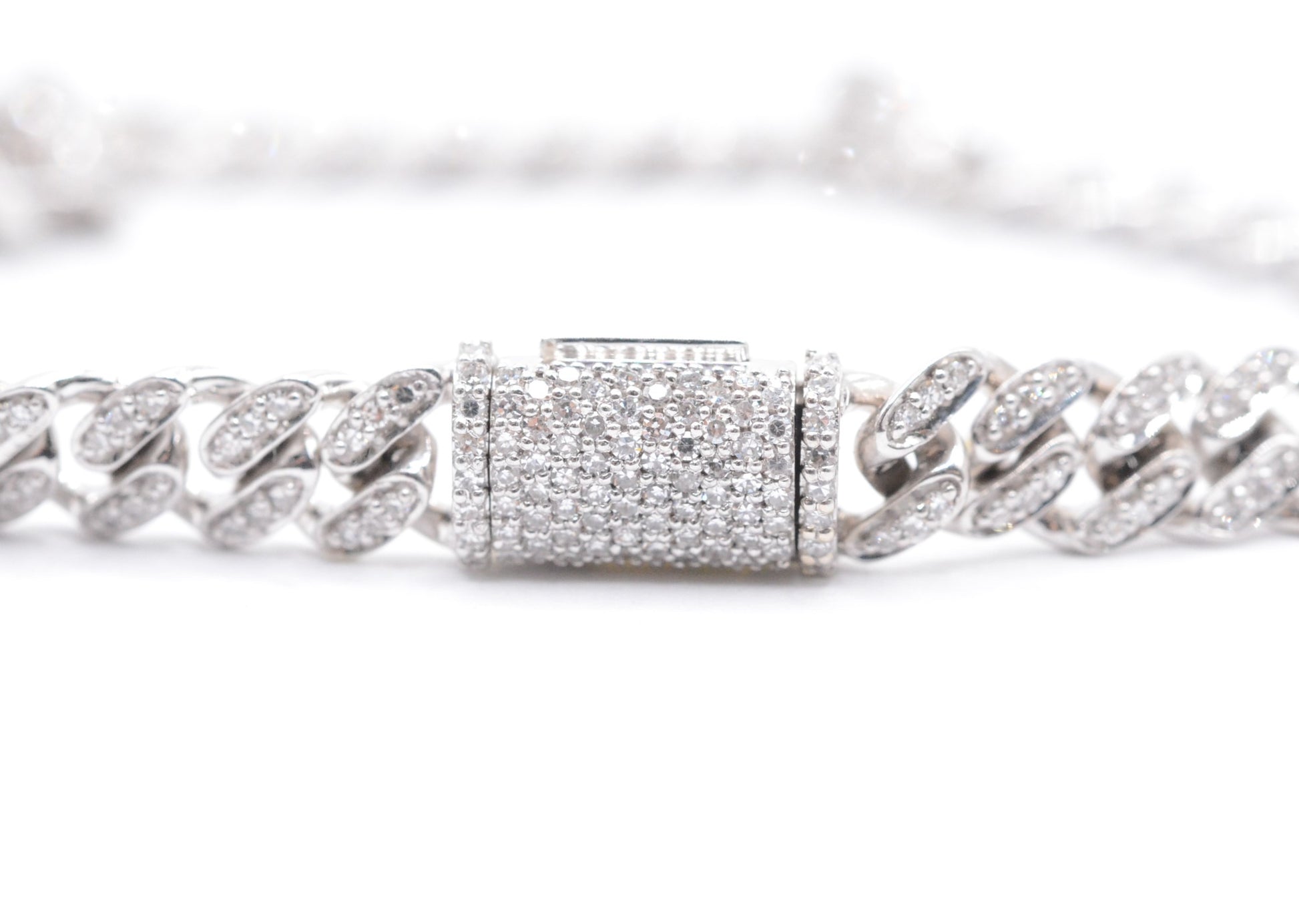 6.5" 0.68 cttw Diamond Micro Cuban Bracelet 14K White Gold Diamond Bracelet