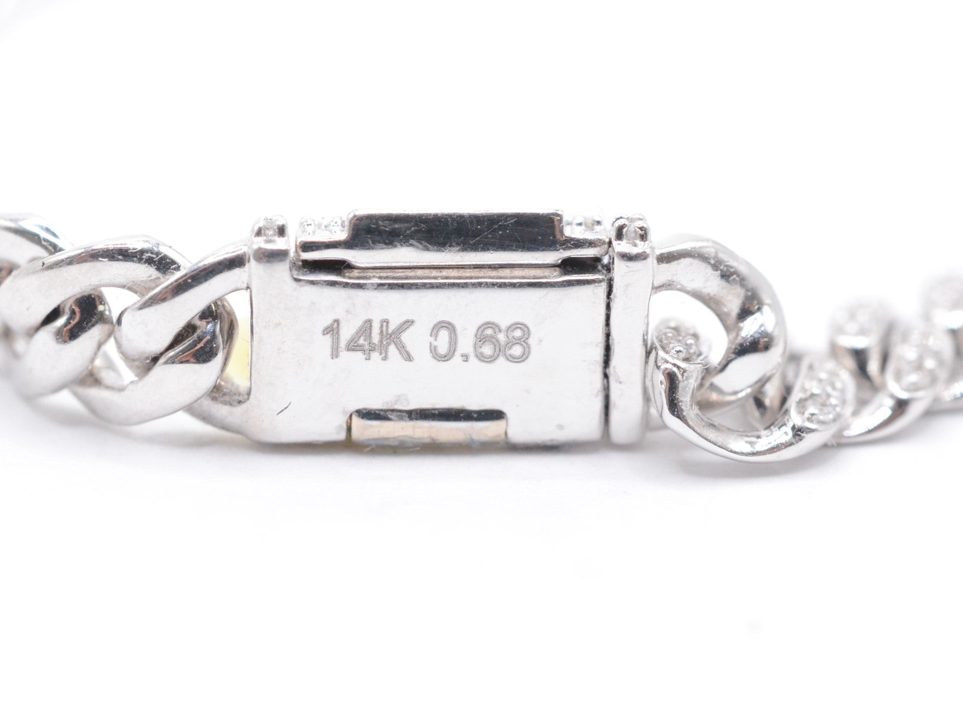 6.5" 0.68 cttw Diamond Micro Cuban Bracelet 14K White Gold Diamond Bracelet